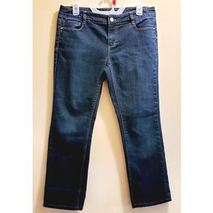 White House Black Market WHBM Capri Crop Denim Jeans Size 6R Blanc Slim Leg